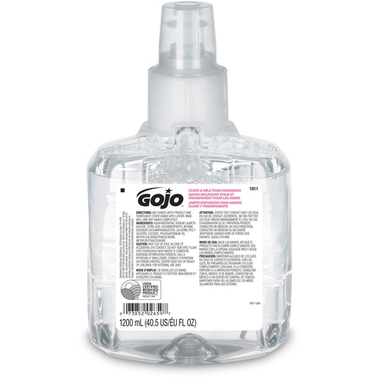 Gojo&reg; LTX-12 Clear Mild Foam Handwash Refill, 2 per carton