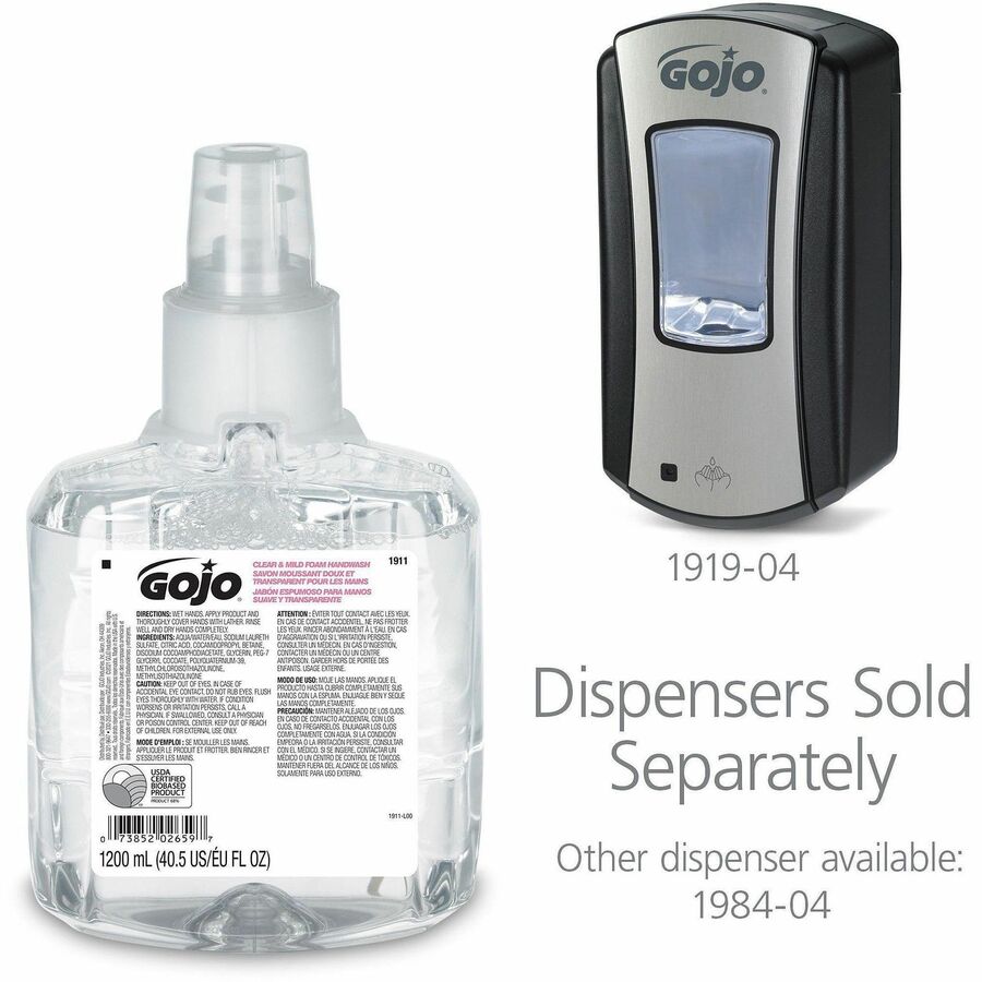 Gojo&reg; LTX-12 Clear Mild Foam Handwash Refill - 191102
