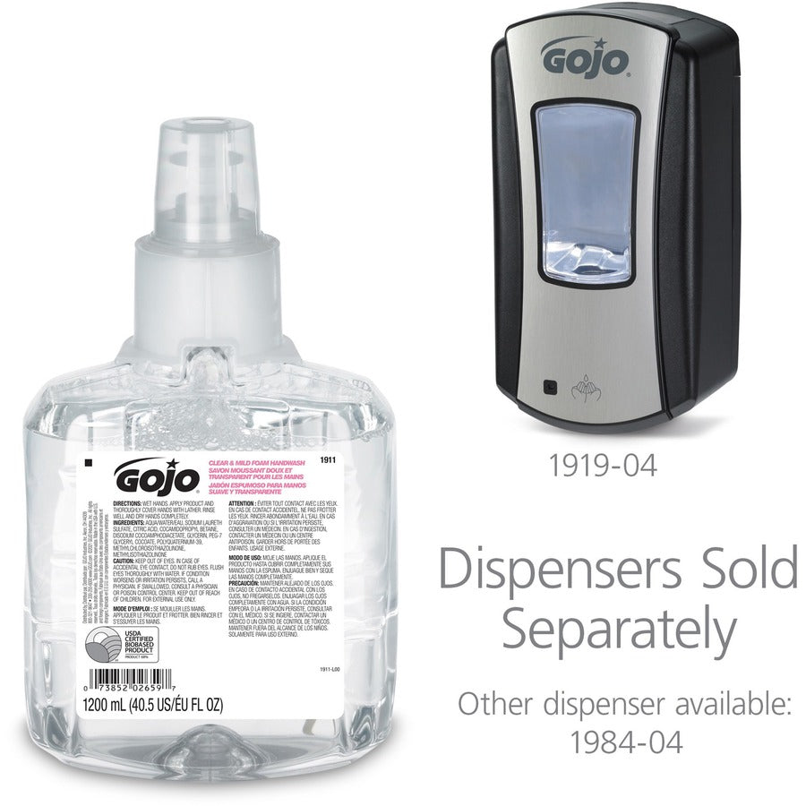 Gojo&reg; LTX-12 Clear Mild Foam Handwash Refill - 191102
