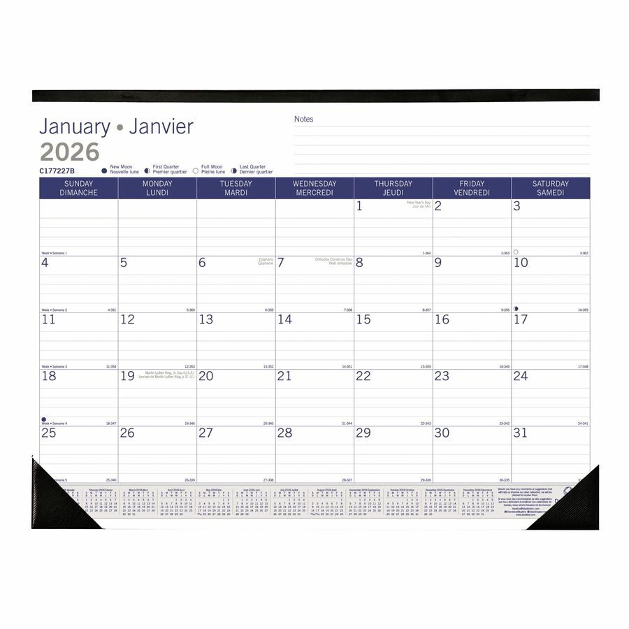 DESK PAD MTHLY.D-GLOBE 22X17BIL