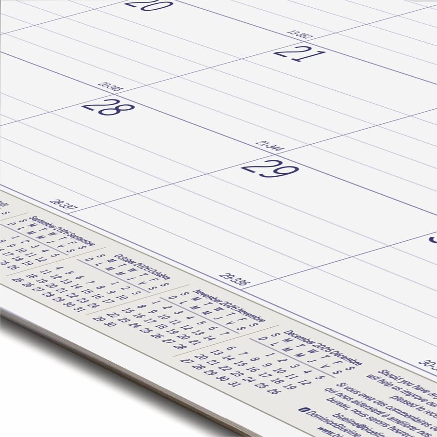 Blueline DuraGlobe Monthly Desk Pad Calendar, 22" x 17" , Bilingual - C177227B