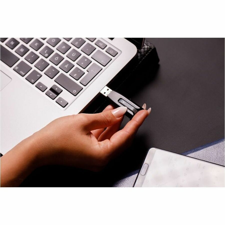 Microban 64GB Store 'n' Go V3 USB 3.2 Gen 1 Flash Drive - Gray - 49174