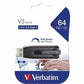 Microban 64GB Store 'n' Go V3 USB 3.2 Gen 1 Flash Drive - Gray - 49174