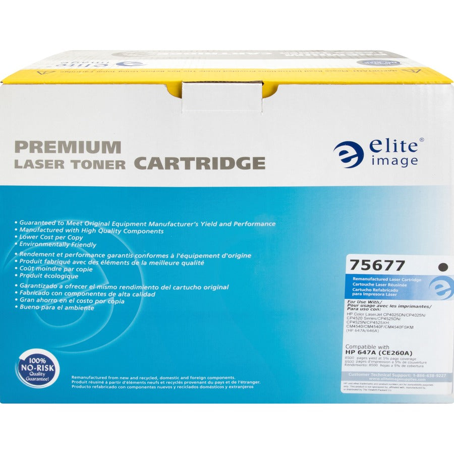 Elite Image Remanufactured Laser Toner Cartridge 647A (CE260A) - Black - 1 Each - 75677