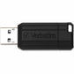 Verbatim 64GB Pinstripe USB Flash Drive - Black - 49065