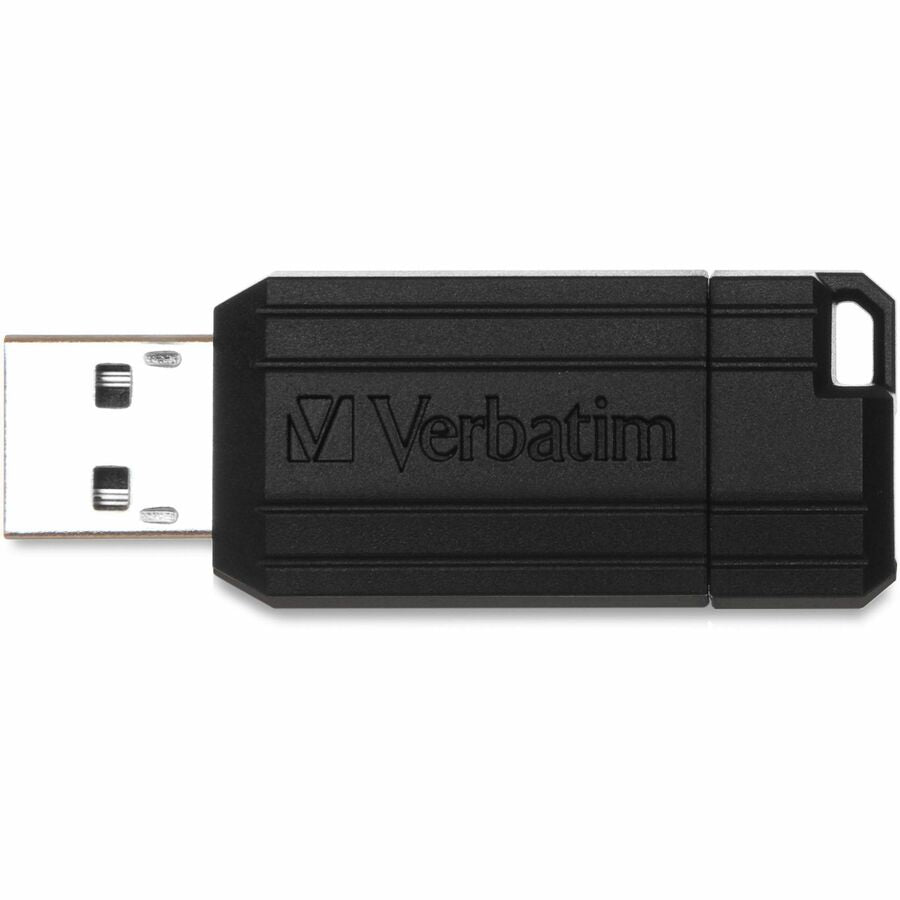 Verbatim 64GB Pinstripe USB Flash Drive - Black - 49065