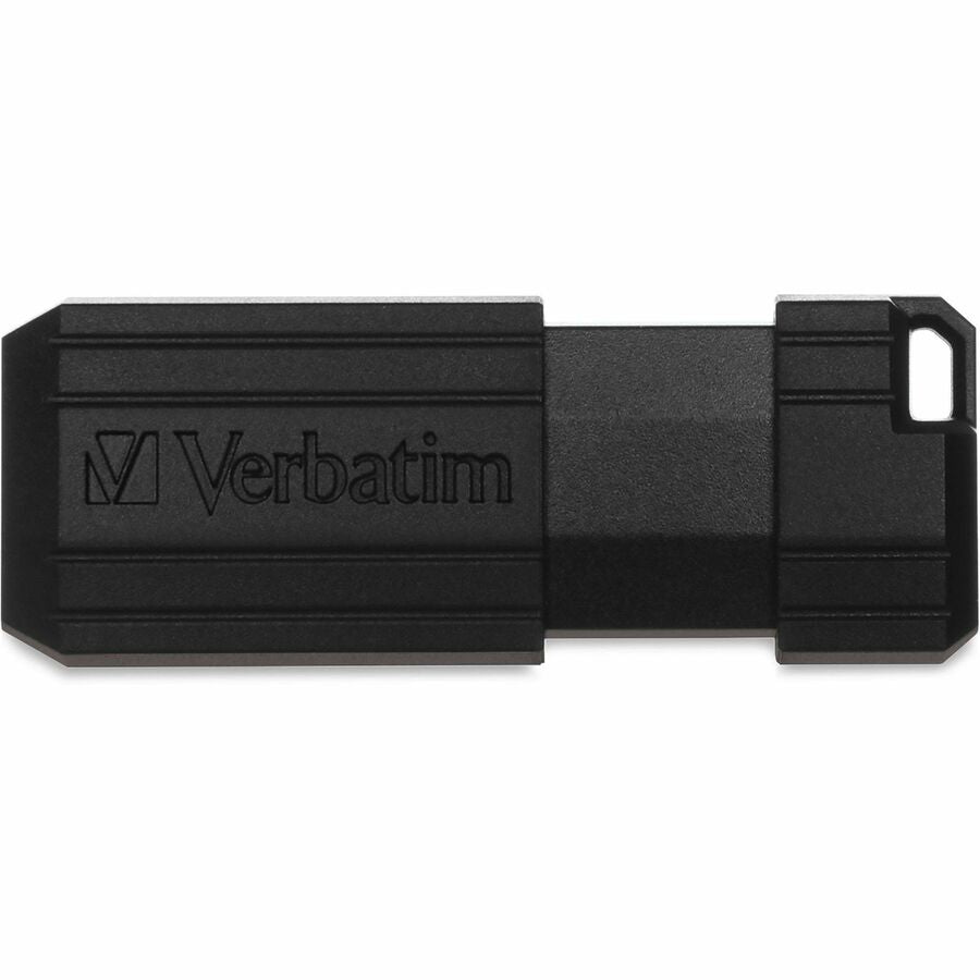 Verbatim 64GB Pinstripe USB Flash Drive - Black - 49065