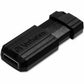 Verbatim 64GB Pinstripe USB Flash Drive - Black - 49065