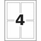 Avery Durable White Rectangle Film Labels 4-3/4" x 3-1/2" , Removable Adhesive, for Laser and Inkjet Printers - 22827
