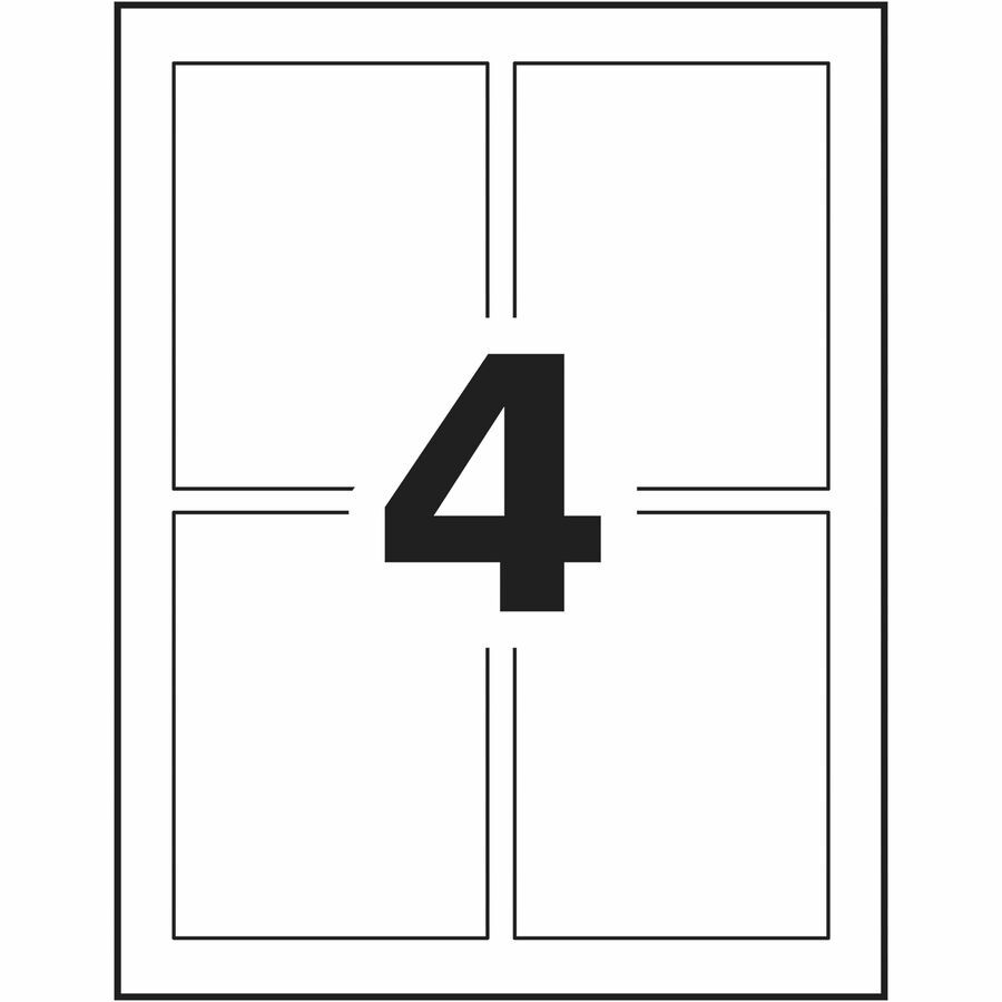 Avery Durable White Rectangle Film Labels 4-3/4" x 3-1/2" , Removable Adhesive, for Laser and Inkjet Printers - 22827