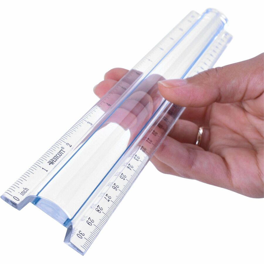 Westcott 12" Clear Magnifying Data Processing Ruler - 15571