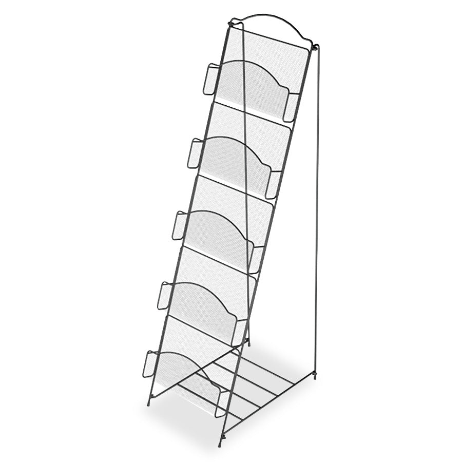 Safco Black Onyx Mesh Literature Floor Rack - 6461BL
