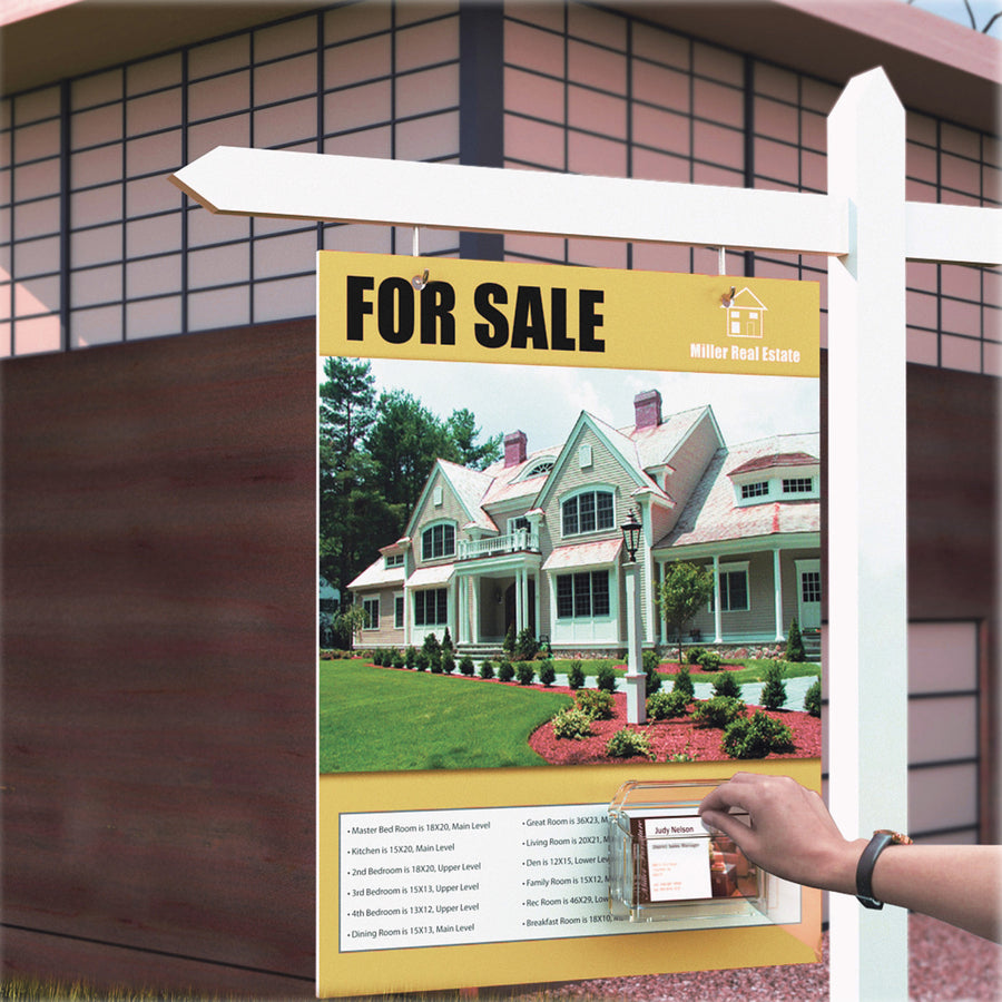 Deflecto Grab a Card Outdoor Business Card Holder 50 Card Capacity Clear - 70901