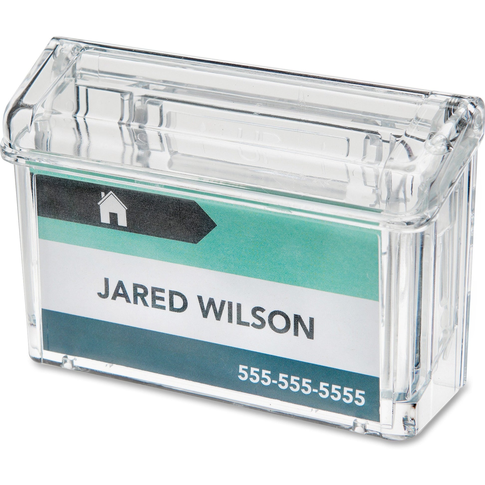 Deflecto Grab a Card Outdoor Business Card Holder 50 Card Capacity Clear