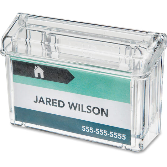 Deflecto Grab a Card Outdoor Business Card Holder 50 Card Capacity Clear