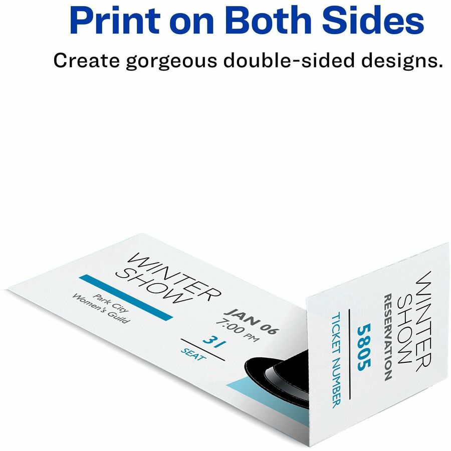 Avery&reg; Event Tickets with Tear-Away Stubsfor Laser and Inkjet Printers, 1-3/4" x 5-1/2" - 16154