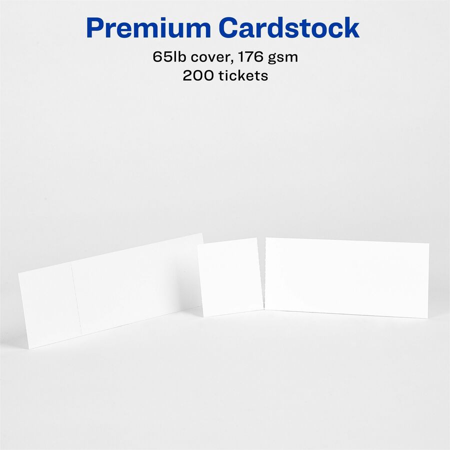 Avery&reg; Event Tickets with Tear-Away Stubsfor Laser and Inkjet Printers, 1-3/4" x 5-1/2" - 16154