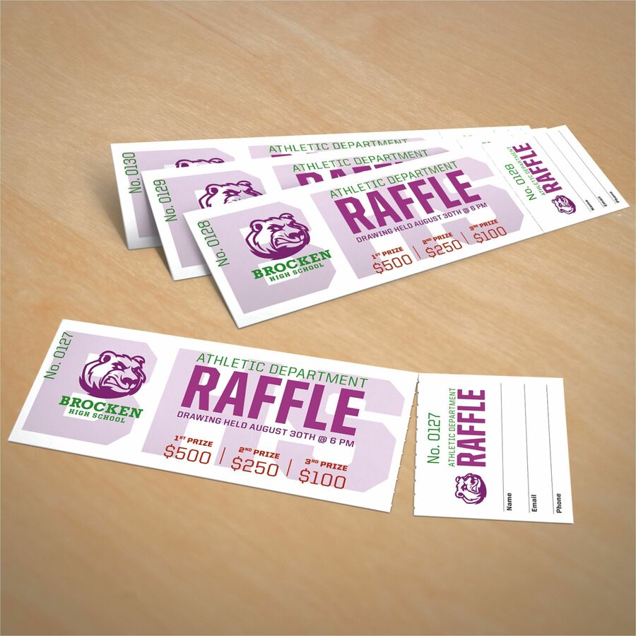 Avery Event Tickets with Tear-Away Stubs for Laser and Inkjet Printers, 1-3/4" x 5-1/2" - 16154