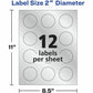 Avery&reg; Silver Foil Round Labels 2" Diameter, Permanent Adhesive, for Inkjet Printers - 22824