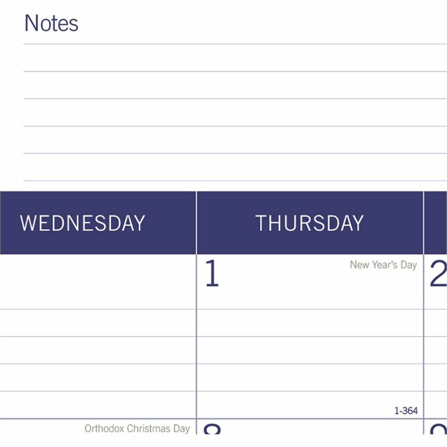 Blueline DuraGlobe Monthly Desk Pad Calendar, 22" x 17" , English - C177227
