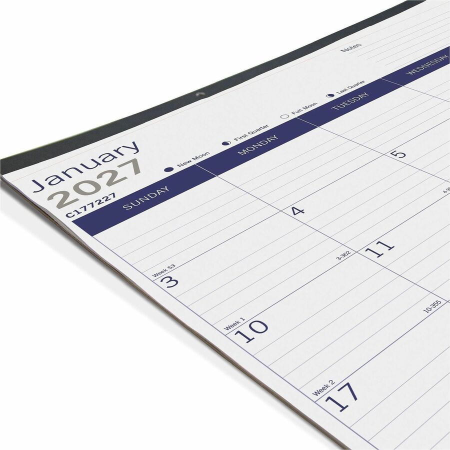 Blueline DuraGlobe Monthly Desk Pad Calendar, 22" x 17" , English - C177227