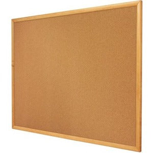 Quartet Standard Cork Bulletin Board, Oak Finish Frame, 6' x 4'