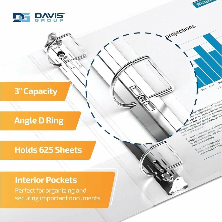 QuickFit Heavy-Duty 3-Ring File Binder, Locking D-Ring, View Binder, 3 Inch, White - 28050