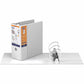QuickFit Heavy-Duty 3-Ring File Binder, Locking D-Ring, View Binder, 5 Inch, White