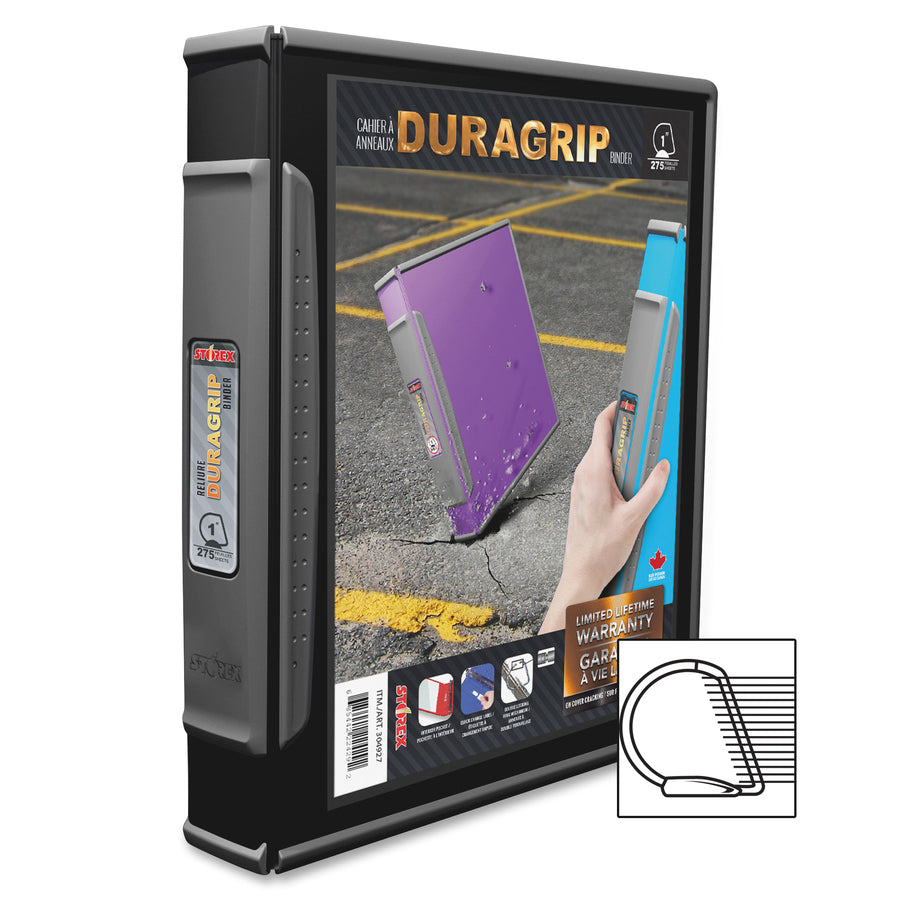 Storex Dura Grip D-ring Black View Binders - 31580B06C