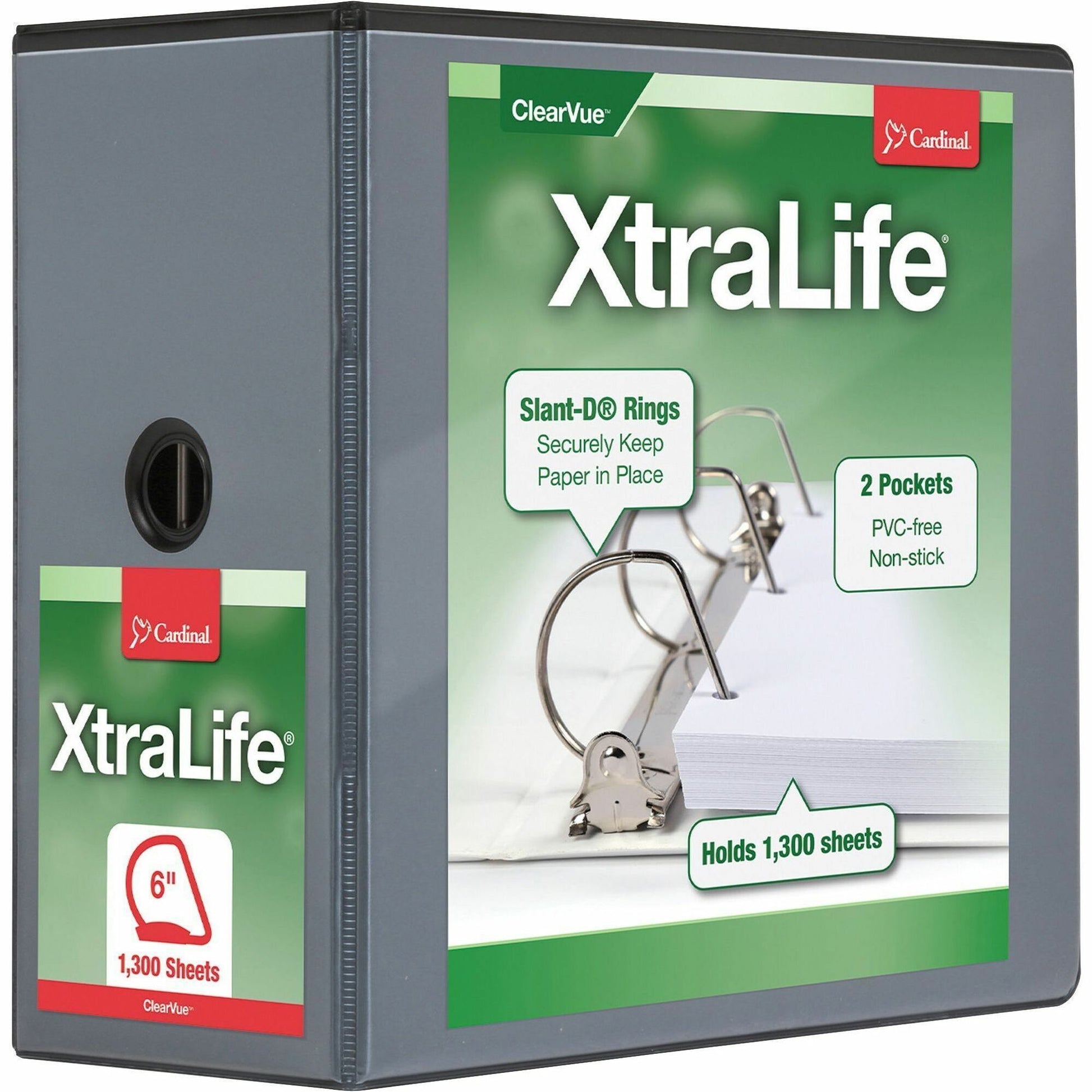 Cardinal&reg; Xtralife ClearVue Locking Slant-D Binder