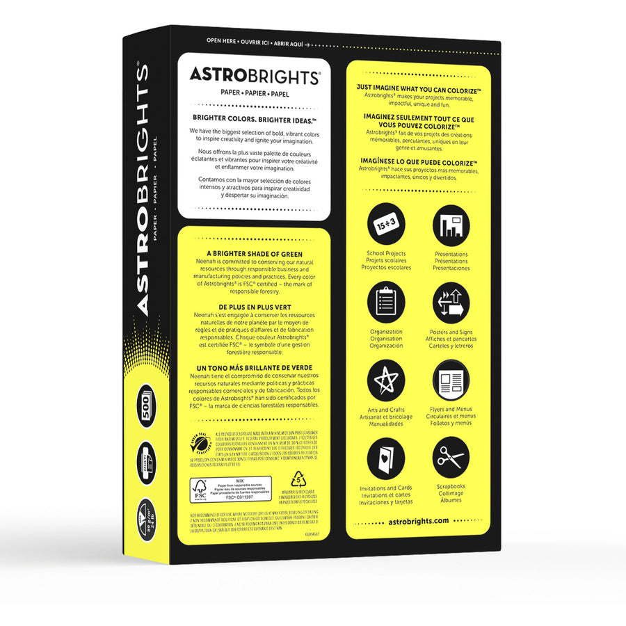 Astrobrights Color Copy Paper - Sunburst Yellow - 21018