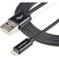 StarTech.com 2m (6ft) Long Black AppleÂ&reg; 8-pin Lightning Connector to USB Cable for iPhone / iPod / iPad - USBLT2MB