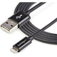 StarTech.com 2m (6ft) Long Black AppleÂ&reg; 8-pin Lightning Connector to USB Cable for iPhone / iPod / iPad - USBLT2MB