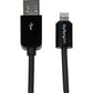 StarTech.com 2m (6ft) Long Black AppleÂ&reg; 8-pin Lightning Connector to USB Cable for iPhone / iPod / iPad - USBLT2MB