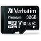 Verbatim 32GB Premium microSDHC Memory Card with Adapter, UHS-I V10 U1 Class 10