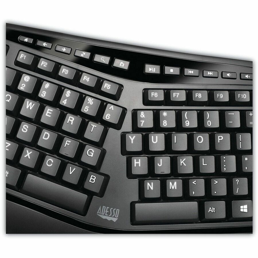 Adesso Wireless Ergonomic Keyboard and Laser Mouse - WKB-1500GB