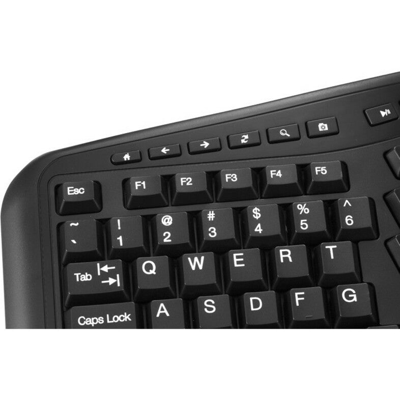 Adesso Wireless Ergonomic Keyboard and Laser Mouse - WKB-1500GB