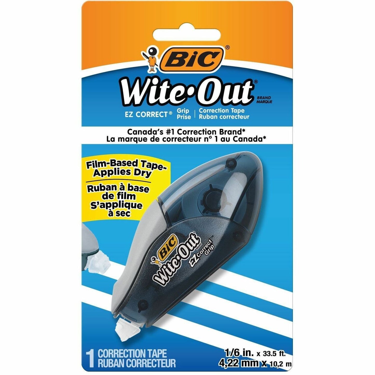 BIC Wite-Out Brand EZ Correct Correction Tape, White, Fast, Clean & Easy To Use, Tear-Resistant Tape, 1-Count