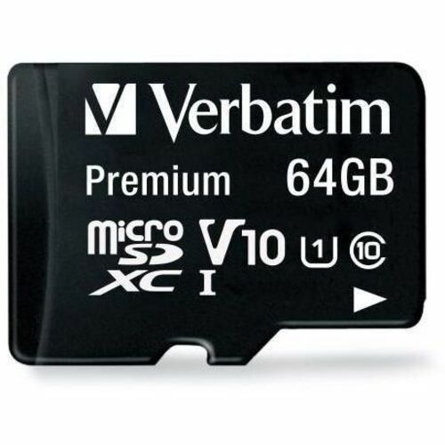 Verbatim 64GB Premium microSDXC Memory Card with Adapter, UHS-I V10 U1 Class 10