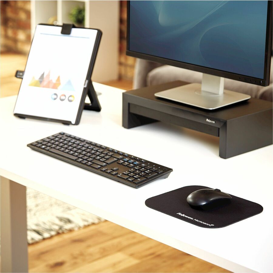 Fellowes Microban&reg; Mouse Pad - Black - 5933901