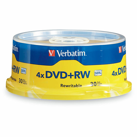 Verbatim 94834 DVD Rewritable Media - DVD+RW - 4x - 4.70 GB - 30 / Pack - Silver