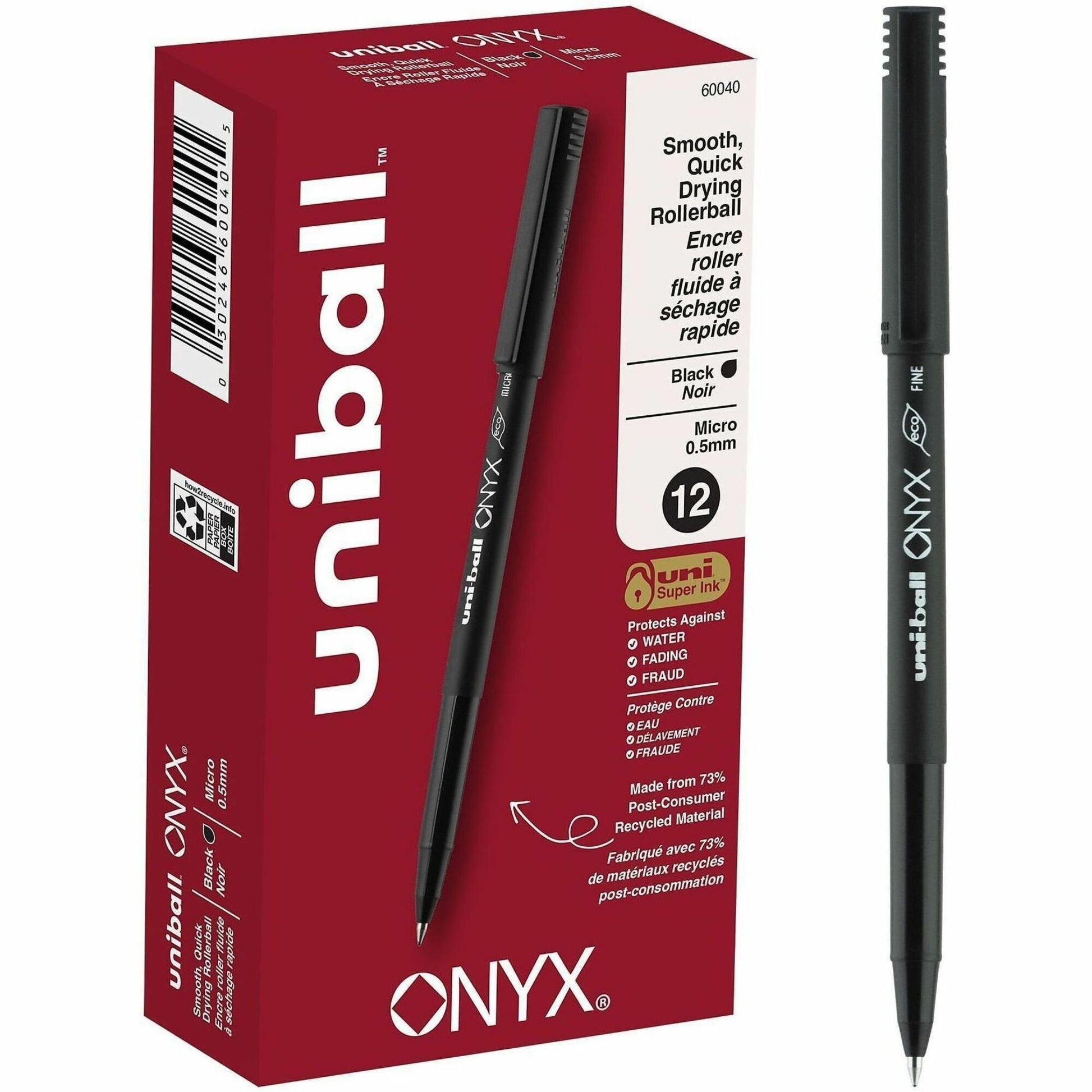 uniball&trade; Onyx Rollerball Pens