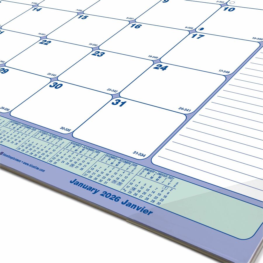 Blueline Monthly Desk Pad Calendar, 17-3/4" x 10-7/8" , Bilingual - C181700B