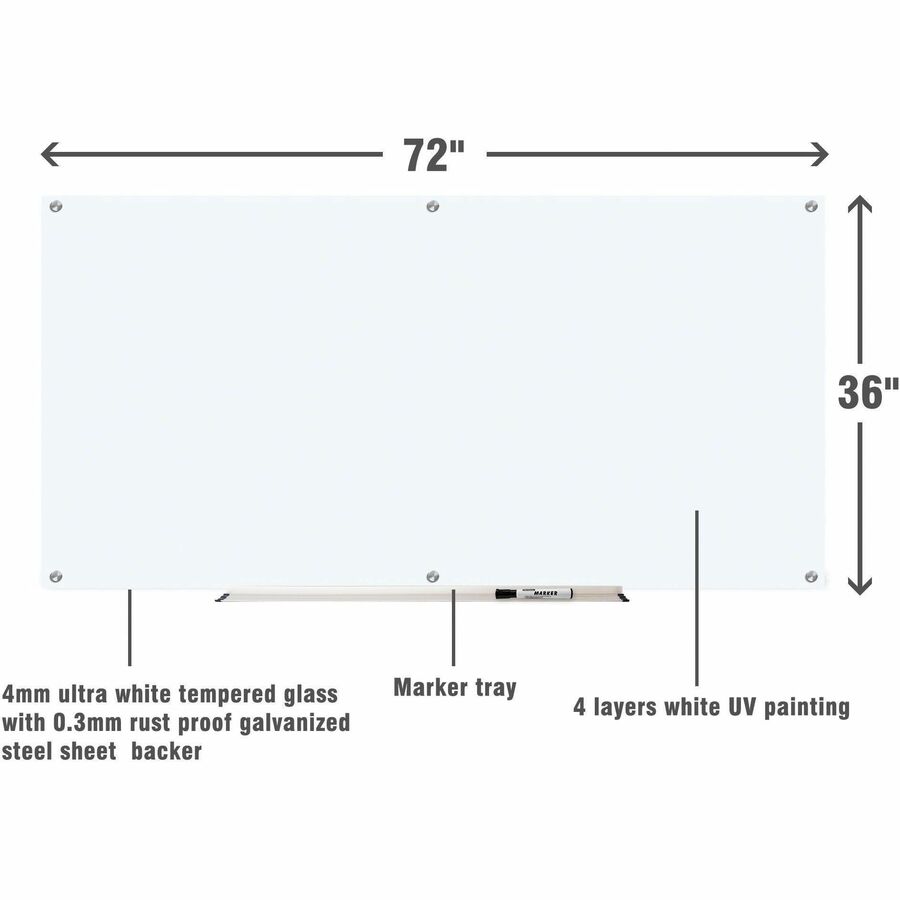 Lorell Dry-Erase Glass Board - 52500