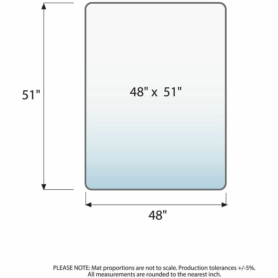 Lorell Rectangular Chair Mat for Standard-Pile Carpet - 48" x 51" - 69704