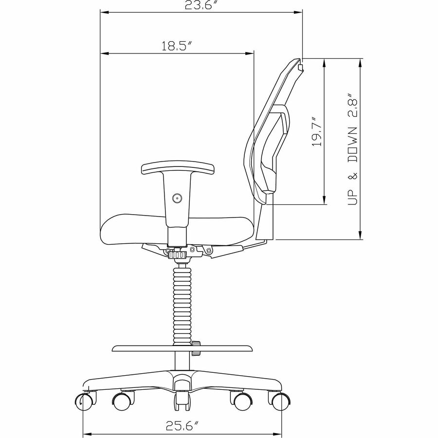 Lorell Ratchet Back Mesh Mid-Back Stool - 86801