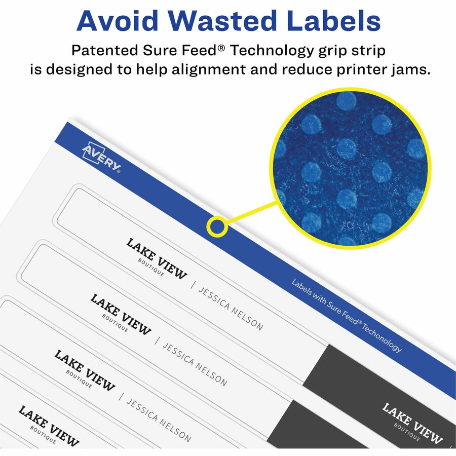 Avery&reg; Durable White Wraparound Labels 9-3/4" x 1-1/4" , Permanent Adhesive, for Laser and Inkjet Printers - 22845