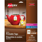 Avery White Printable Tags with Strings 2" x 1-1/4" , for Laser and Inkjet Printers