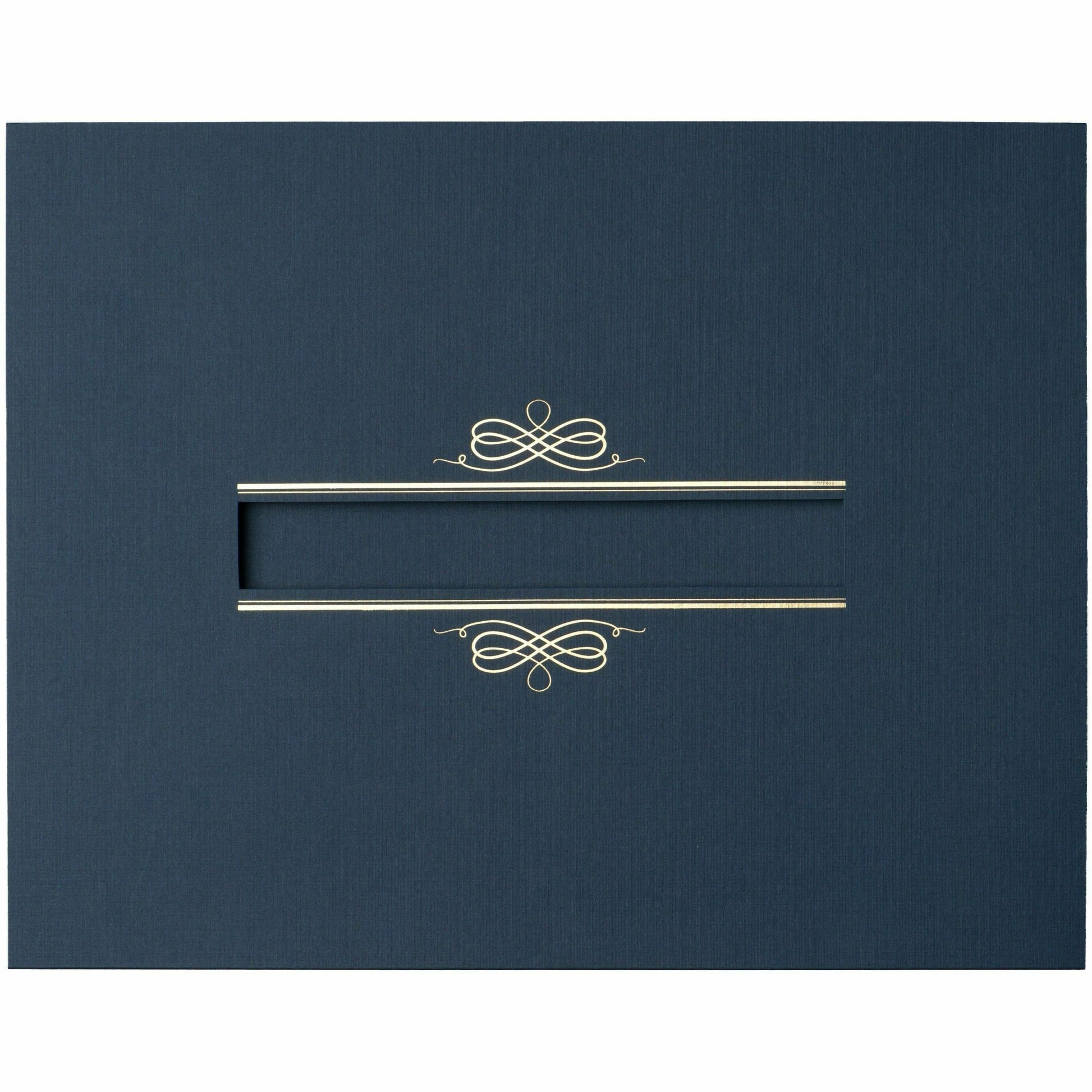 St. James&reg; Certificate Holders with Window, Linen, Navy Blue, Pack of 5, 83538