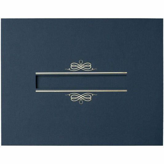 St. James&reg; Certificate Holders with Window, Linen, Navy Blue, Pack of 5, 83538